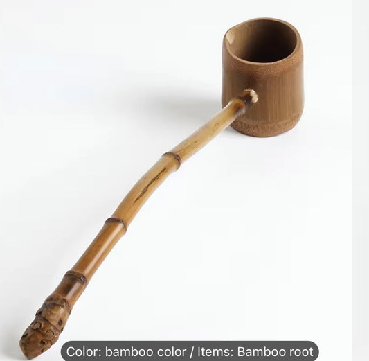 Long-Handled Bamboo Water/Cacao Serving Spoon