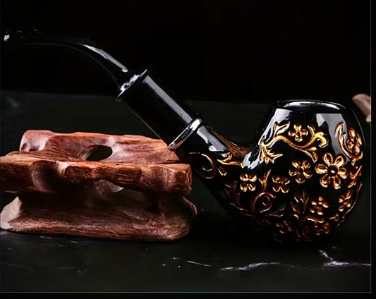 1pc Curved Carved Tobacco Pipe Classic