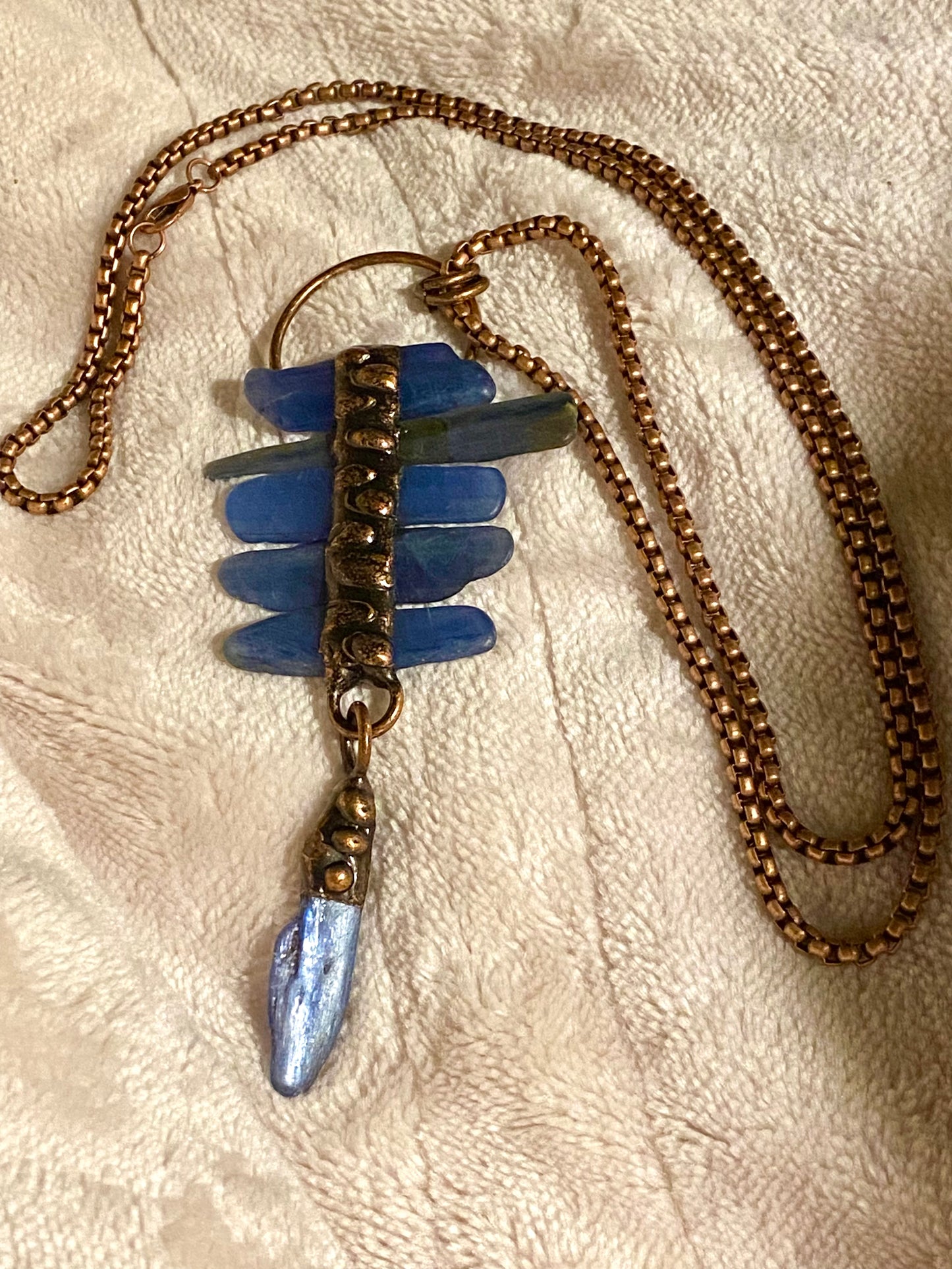 Raw Irregular Blue Stone Necklace