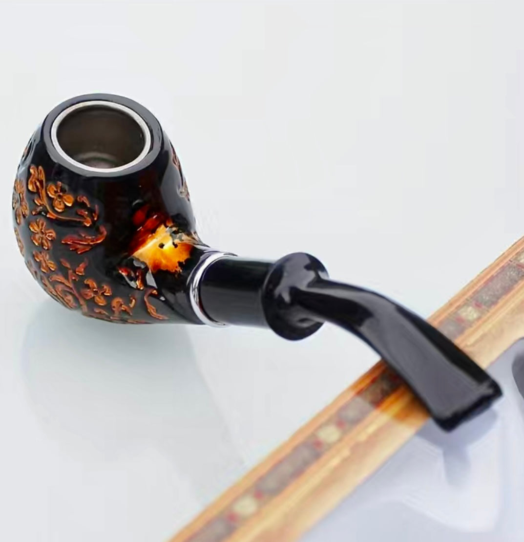 1pc Curved Carved Tobacco Pipe Classic